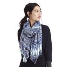 Sole Society Sole Society Peacock Print Scarf - Blue