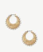 Sole Society Women's Pearl Hoops Gold One Size From Sole Society