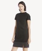Vince Camuto Vince Camuto Women's Short Sleeve Trapunto Hem Mock Neck Crepe Dress In Color: Rich Black Size Xs From Sole Society