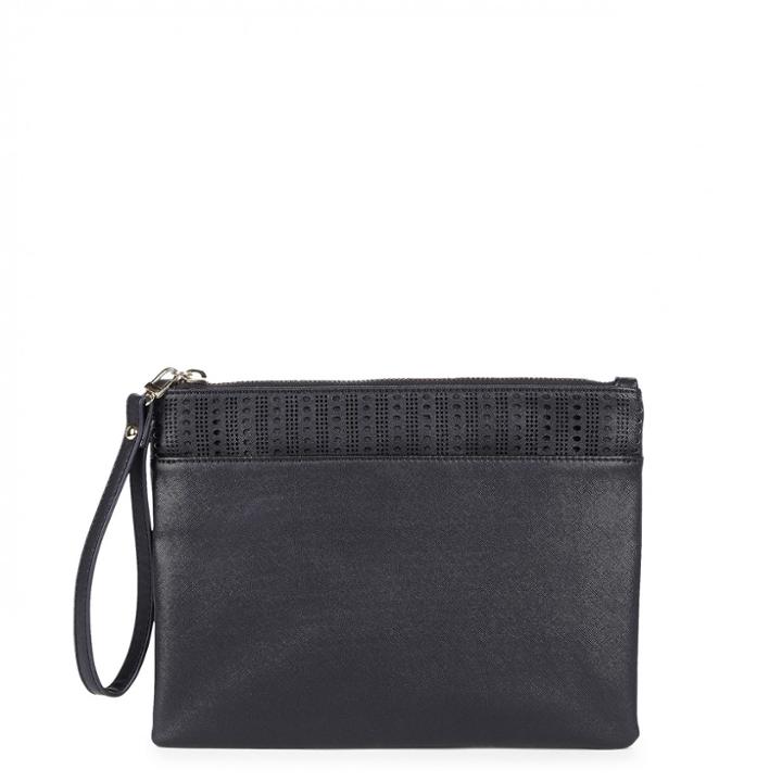 Sole Society Sole Society Lewis Laser Cut Eyelet Pouch - Black-one Size