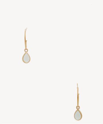 Sole Society Women's Hoop Drop Earrings 12k Soft Polish Gold/amazonite Size Onesize From Sole Society