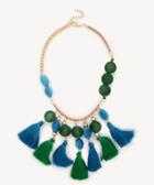 Sole Society Sole Society Empire Statement Tassel Necklace Green Multi One Size Os
