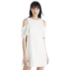 J.o.a. J.o.a. Open Shoulder Mini Dress - Off White