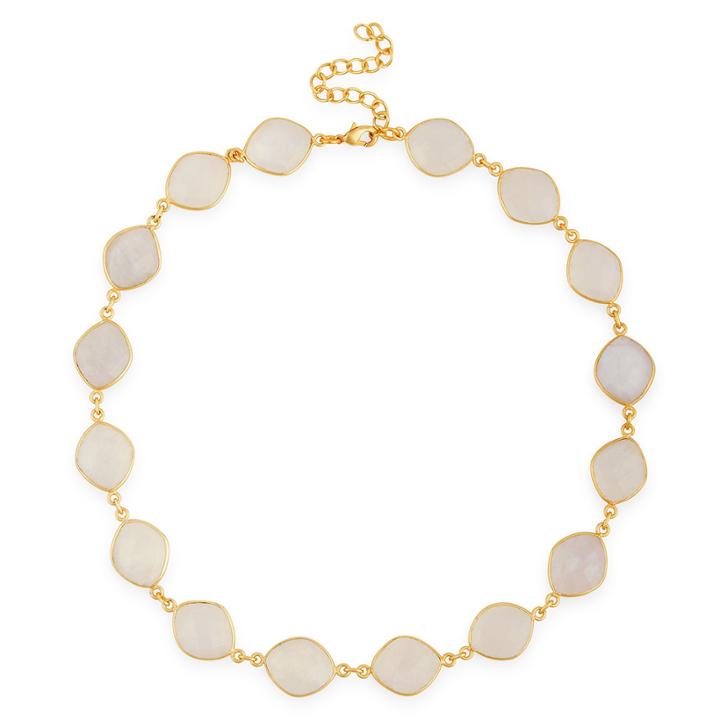 Karen London Karen London 24k Gold Plated Stone Choker - Moonstone