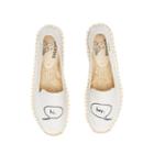 Soludos Hi Embroidered Smoking Slipper In White