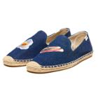 Soludos Bacon And Eggs Dark Blue Smoking Slipper Embroidery