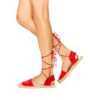 Soludos Suede Balaeric Tie-up Sandal In Fire Red