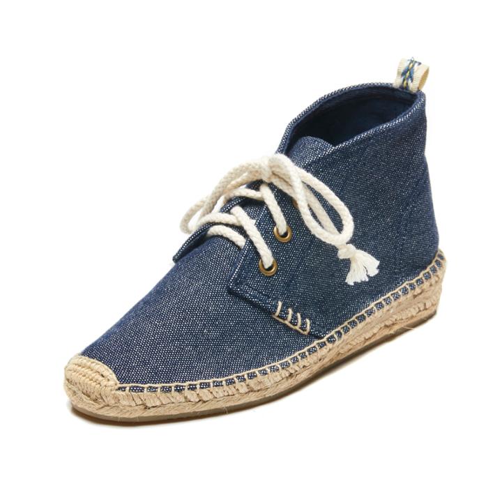 Soludos Demi Wedge Desert Bootie In Navy