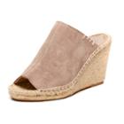 Soludos Feather Grey Suede Mule Wedge For Women