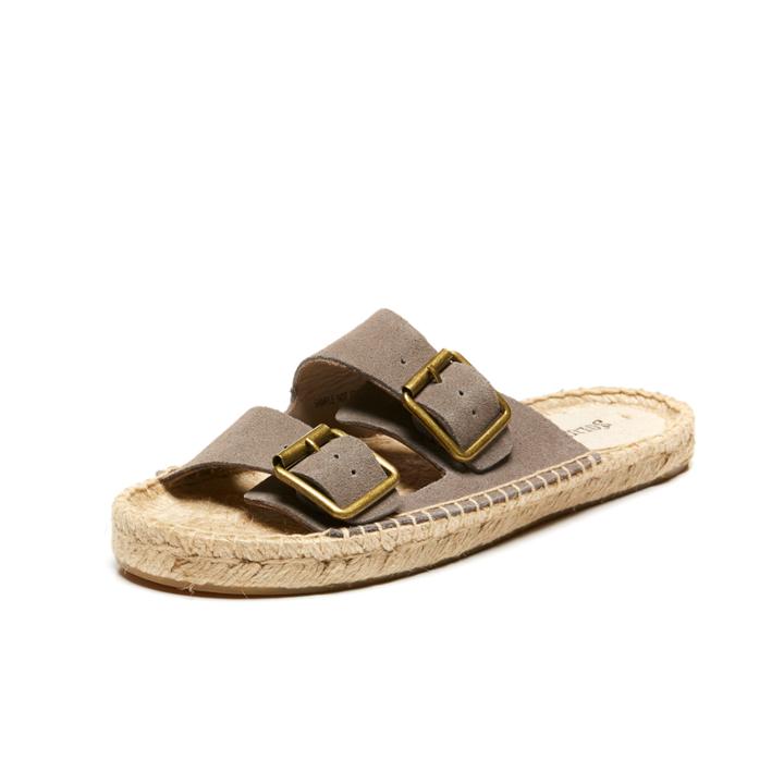 Soludos Elba Sandal In Dove Gray Suede