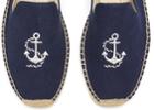Soludos Men's Anchor Embroidered Smoking Slipper In Midnight Blue
