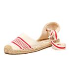 Soludos Natural Red Canvas Classic Sandal For Women