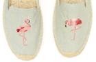 Soludos Flamingo Embroidered Smoking Slipper In Chambray