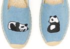Soludos Jason Polan Panda Embroidered Smoking Slipper In Denim Panda