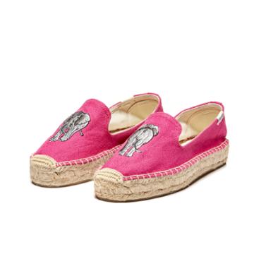 Soludos Elephant Platform Smoking Slipper In Fuschia