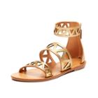 Soludos Geo Laser Cut Band Sandal In Gold