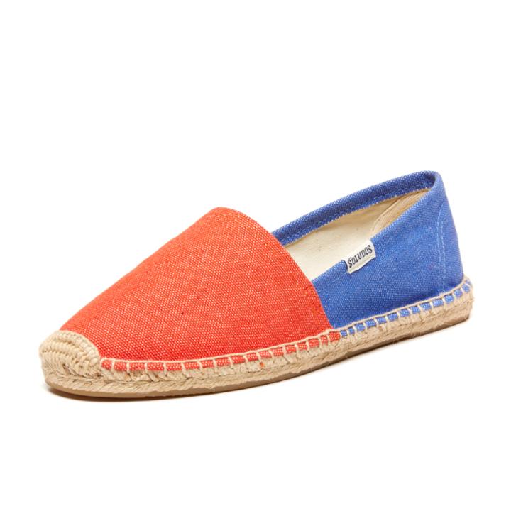 Soludos Poppy Red Marina Blue Color Block Original Espadrille