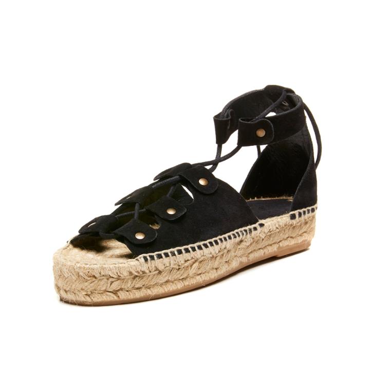Soludos Ghillie Platform Sandal In Black