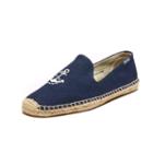 Soludos Anchor Embroidered Smoking Slipper In Midnight Blue