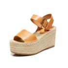 Soludos Minorca High Platform Sandal In Nude Leather
