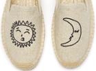 Soludos Sun Moon Embroidered Platform Smoking Slipper In Sand