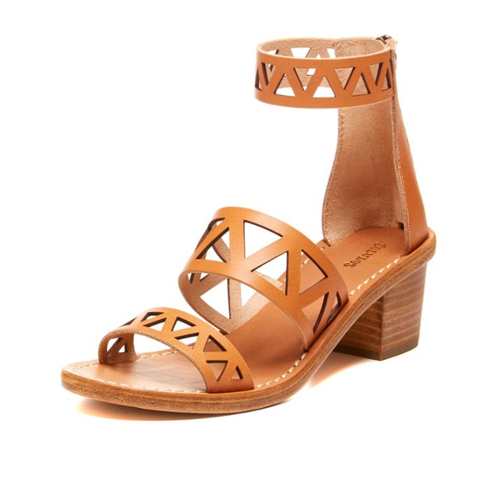 Soludos Geo Laser Cut Midheel Sandal In Sunburst