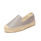 Soludos Dolphin Grey Leather Platform Smoking Slipper