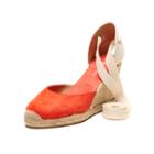 Soludos Suede Espadrille Tall Wedge Sandal In Fire Red