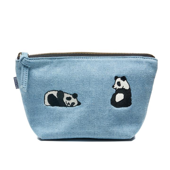 Soludos Jason Polan Zip Pouch In Denim Panda