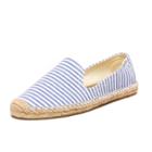 Soludos Navy White Seersucker Smoking Slipper For Women