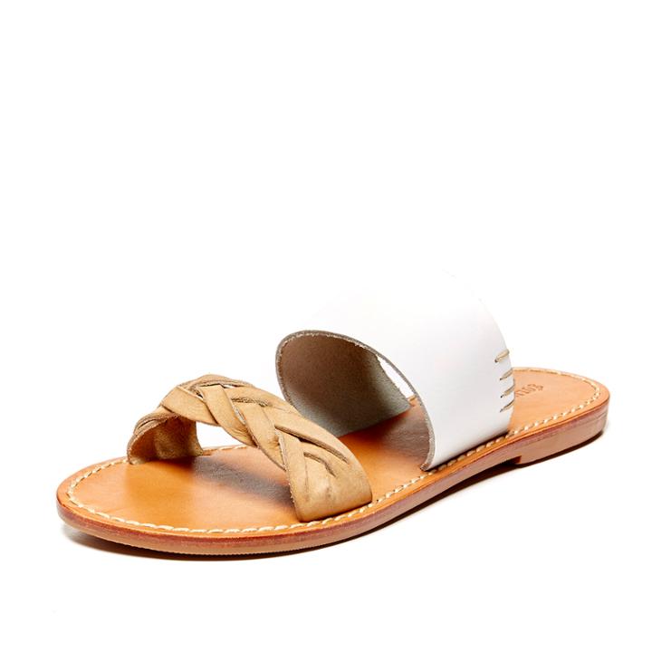 Soludos White Braided Slide Sandal