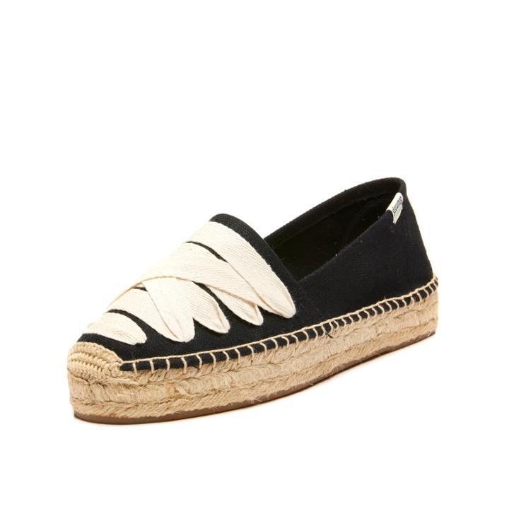 Soludos Laced Original Platform In Black
