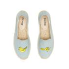 Soludos Banana Embroidered Platform Smoking Slipper In Chambray