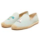 Soludos Palm Tree Boat Chambray Smoking Slipper Embroidery