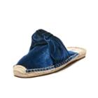 Soludos Knotted Velvet Mule In Blue