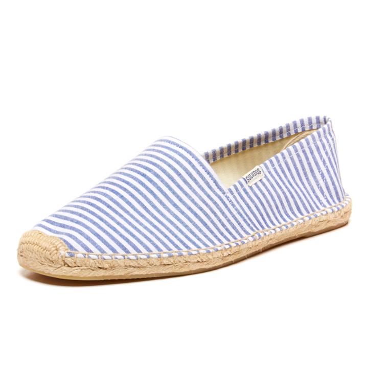 Soludos Navy White Seersucker Cotton Original For Men