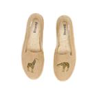 Soludos Giraffe Embroidered Smoking Slipper In Natural