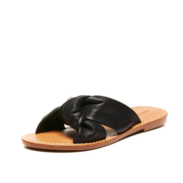 Soludos Knotted Slide Sandal In Black