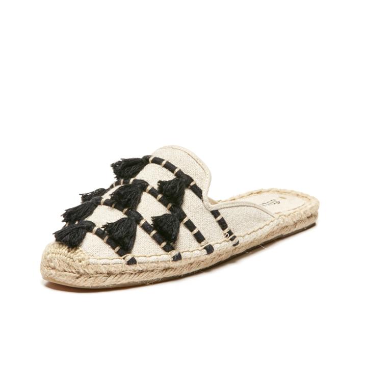 Soludos Tassel Mule In Sand/black