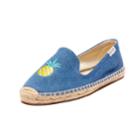 Soludos Pineapple Denim Blue Smoking Slipper For Women