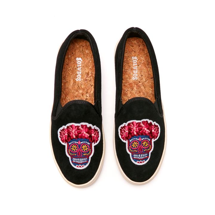 Soludos Day Of The Dead Sneaker In Black