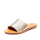 Soludos Platinum Leather Slide Sandal