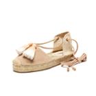 Soludos Tassel Embellished Suede Platform Gladiator Sandal In Cream