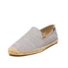 Soludos Striped Linen Smoking Slipper Soludos In Gris