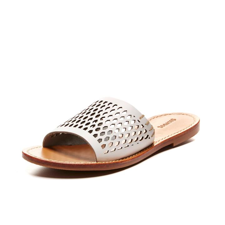 Soludos Laser Cut Leather Slide Sandal For Women