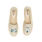 Soludos Scooter Embroidered Platform Smoking Slipper In Sand