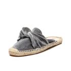 Soludos Knotted Velvet Mule In Gray