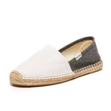 Soludos White Black Color Block Original Espadrille For Women