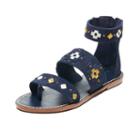 Soludos Embroidered Three Band Sandal In Midnight Blue