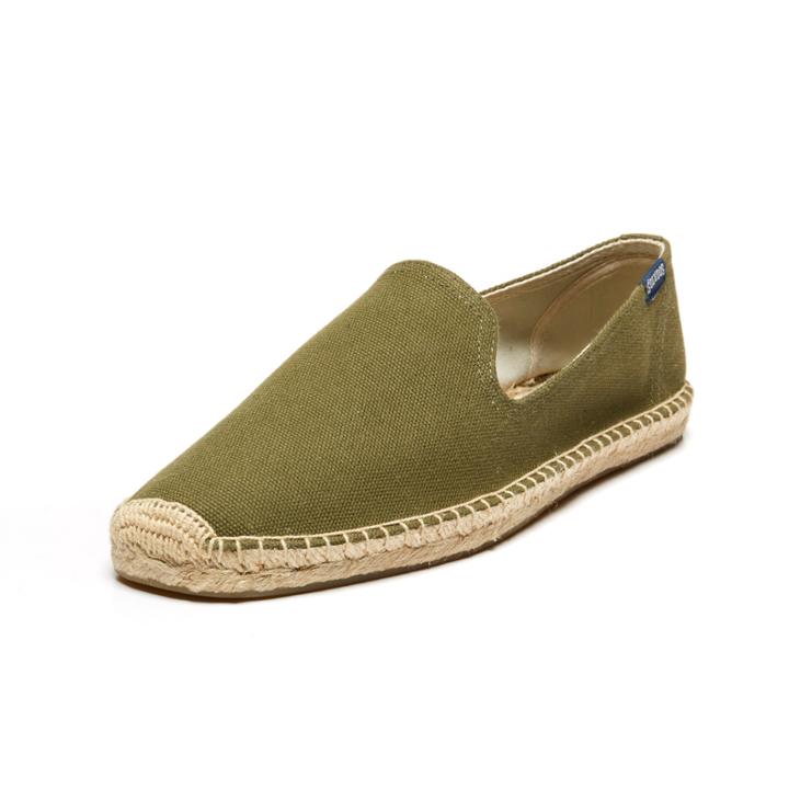 Soludos Men's Solid Canvas Smoking Slipper In Camo Green
